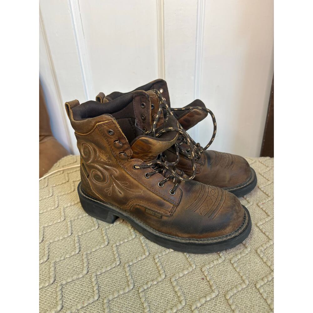 Justin Gypsy women’s 7-7.5 steel toe work boots